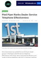 Used Car News Pied Piper Ranks Dealer Service Telephone Effectiveness