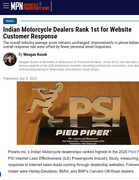 Motorcycle & Powersports News Indian Motorcycle Dealers Rank 1st for Website Customer Response