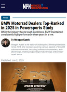 MPN Motorcycle Powersports News BMW Motorrad Dealers Top-Ranked in 2025 in Powersports Study