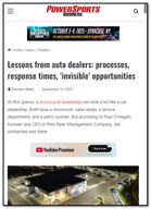 Powersports Business Lessons from auto dealers: processes, response times, ‘invisible' opportunities