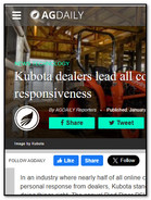 Ag Daily Kubota Dealers Lead all Compact-Tractor Brands in Online Responsiveness