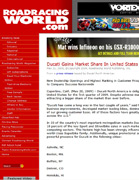 Road Racing World.com Ducati Gains Market Share In United States